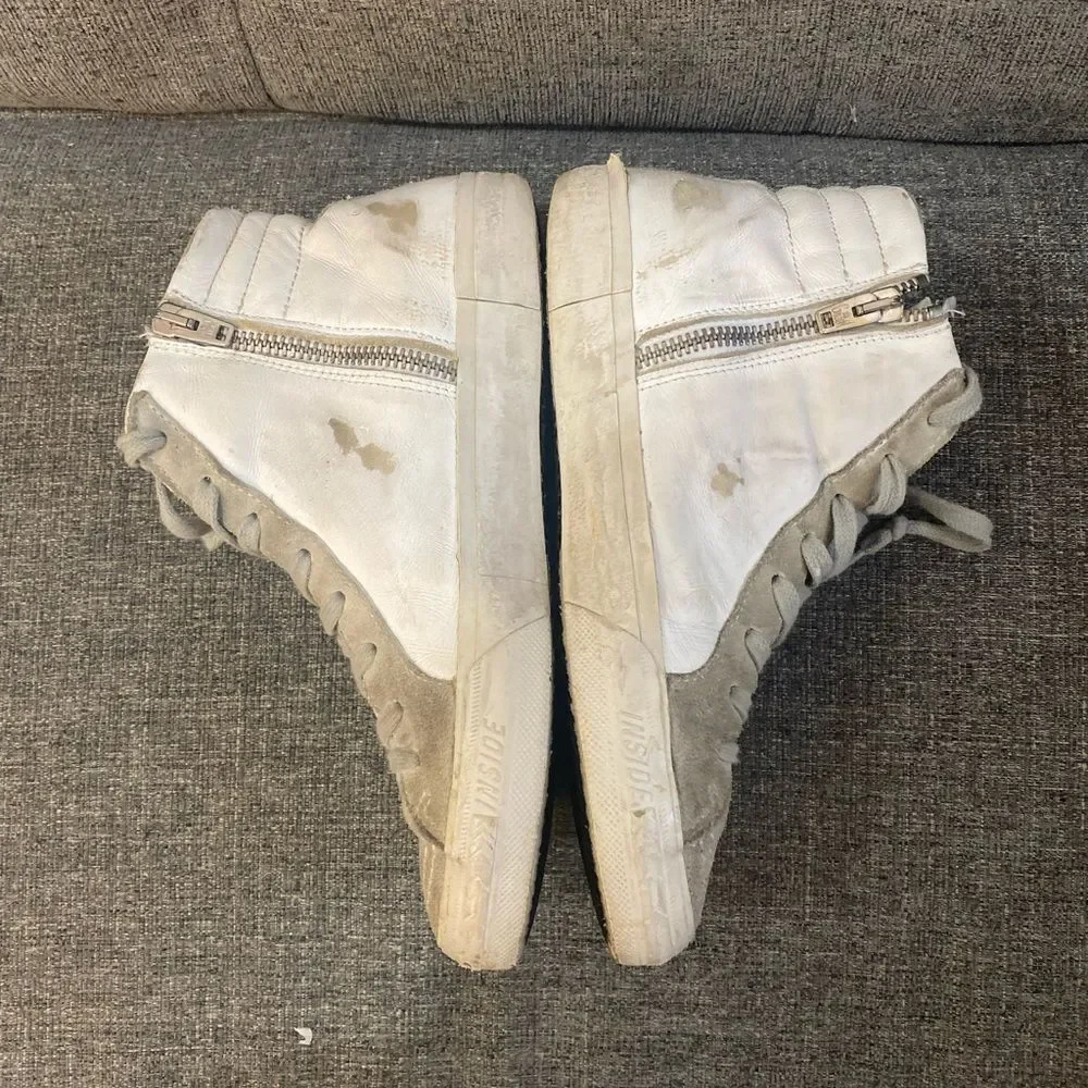 Golden Goose Slide High-Top Sneakers in Gray and White Women Size 37